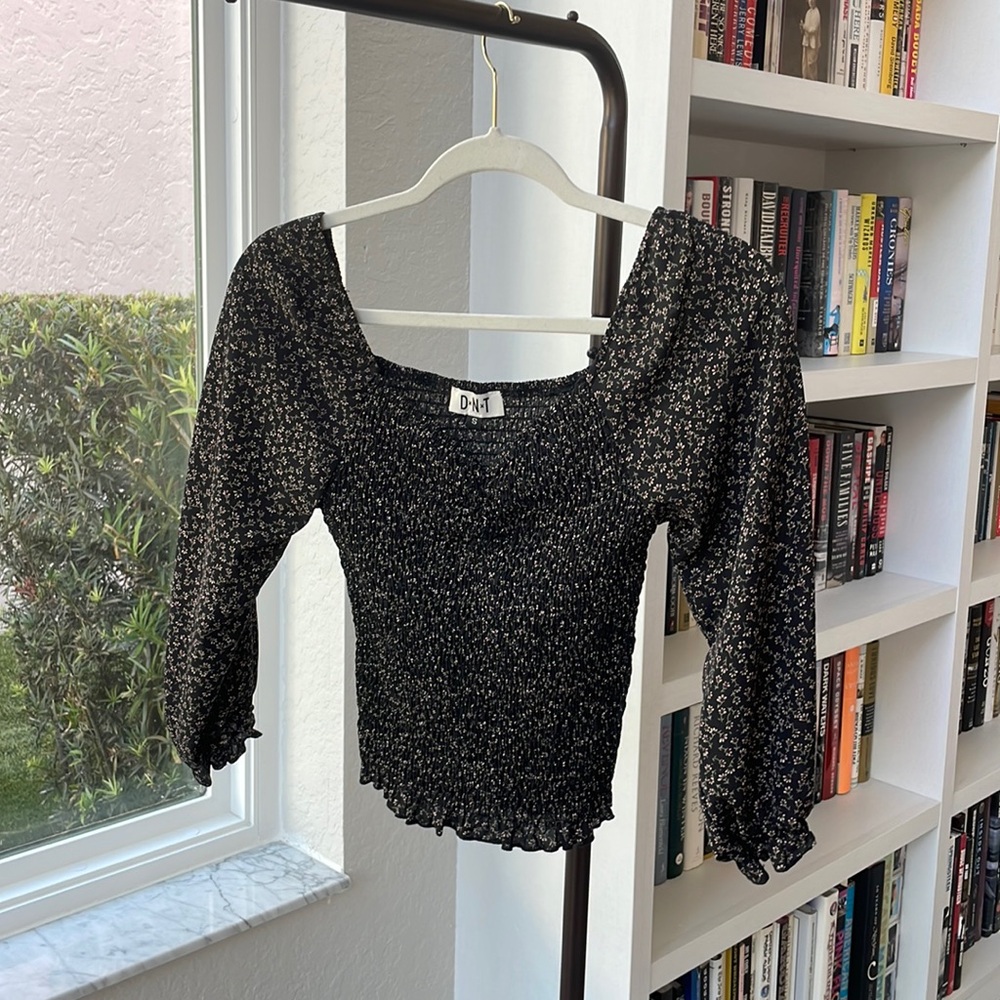 Brown floral blouse